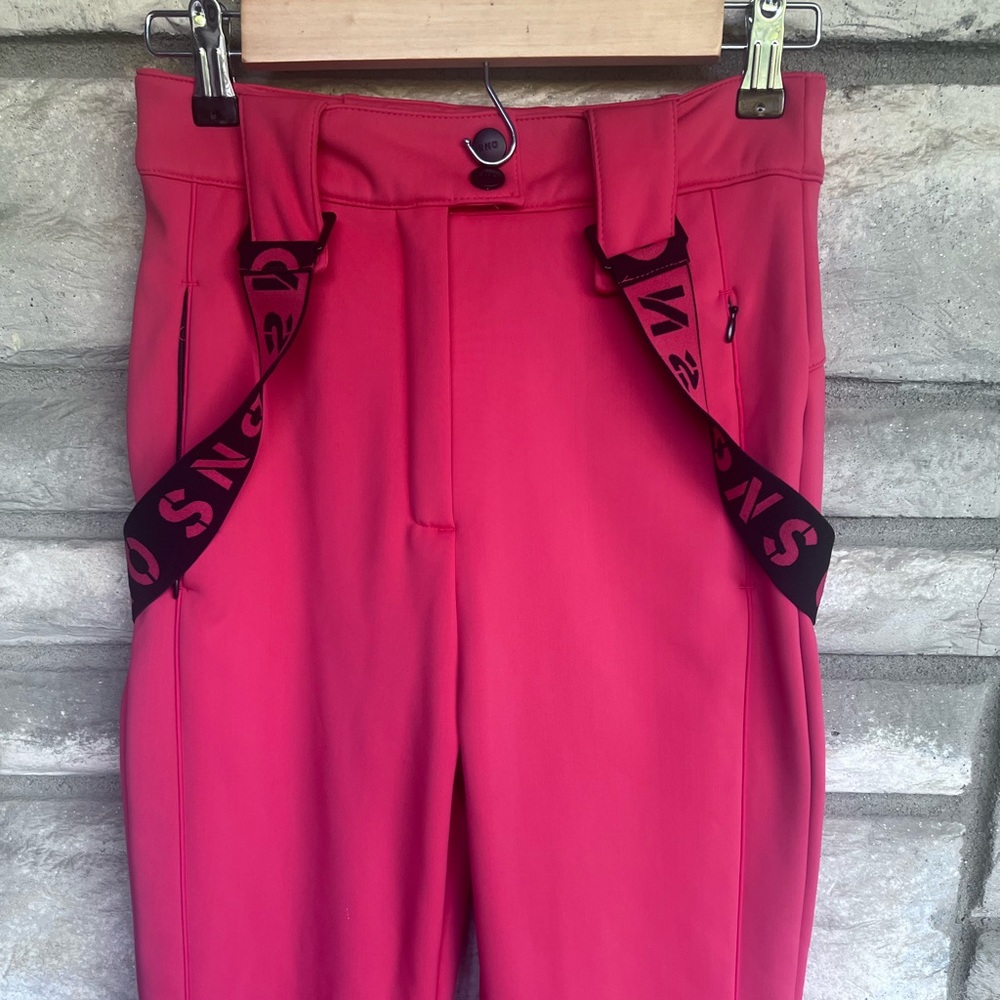 Topshop Sno Ski Pants With Suspenders US2 UK6 Red